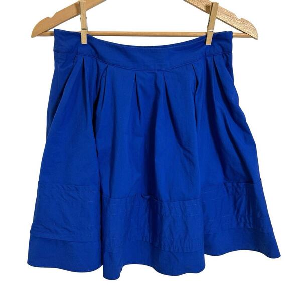 Express Full Mini Skirt Lined Royal Blue Side Pockets Size 4 Skater Retro - Picture 3 of 8